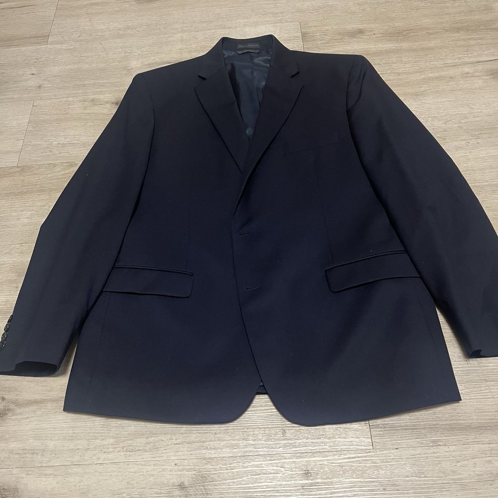 Ralph Laruen 44R Navy Blue‎ 100% Wool Mens Blazer Sport Coat Suit Jacket READ